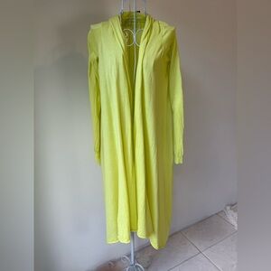 Moda International Yellow Open Front Drape Cardigan Cotton Cashmere Size S